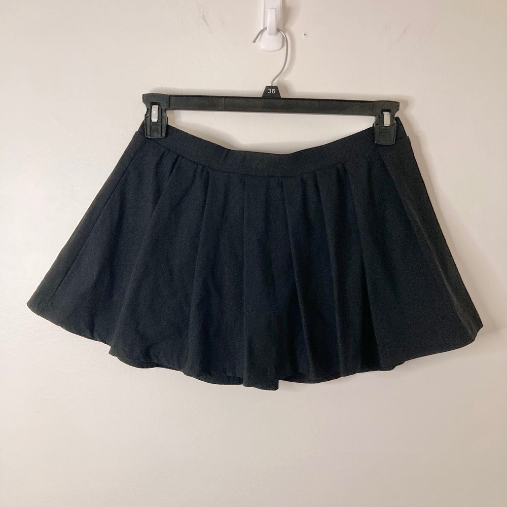 Y2K Black Pleated Mini Tennis Skort Preppy Skater Twee 90s Streetwear Society M